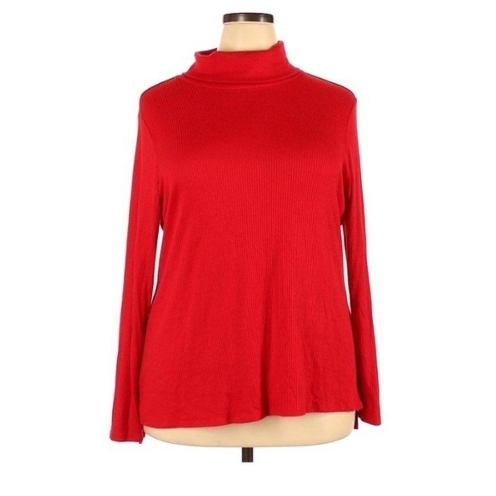 Apt 9 XXL red ribbed‎ turtleneck lightweight knit long sleeve stretch sweater